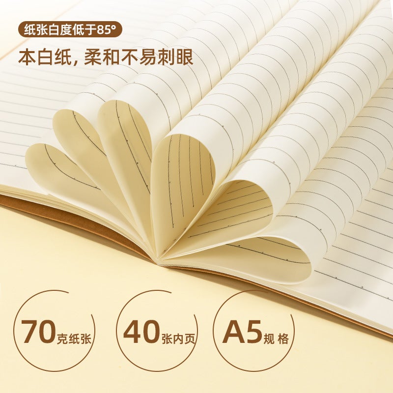 دفتر ملاحظات مخيط غلاف ناعم دفتر لاصق بدون أسلاك دفتر ملون بالجلد قلم جيل قلم توقيع قرطاسية - Image 4